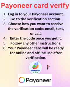 how to verify payoneer card
